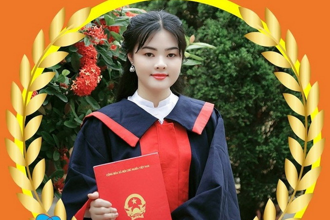 Nữ sinh Phạm Thị Vân Anh trở thành thủ khoa toàn quốc khối D01. (Nguồn: Báo Giáo dục Viêt Nam)) Nữ sinh trường huyện ở Hải Phòng là thủ khoa khối D01 toàn quốc ảnh 1