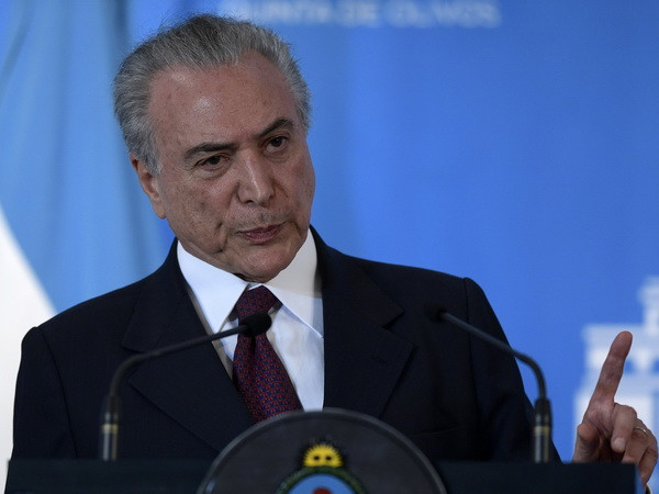 Tổng thống Brazil Michel Temer. (Ảnh: AFP/TTXVN) Phe đối lập kiến nghị luận tội Tổng thống Brazil Michel Temer ảnh 1