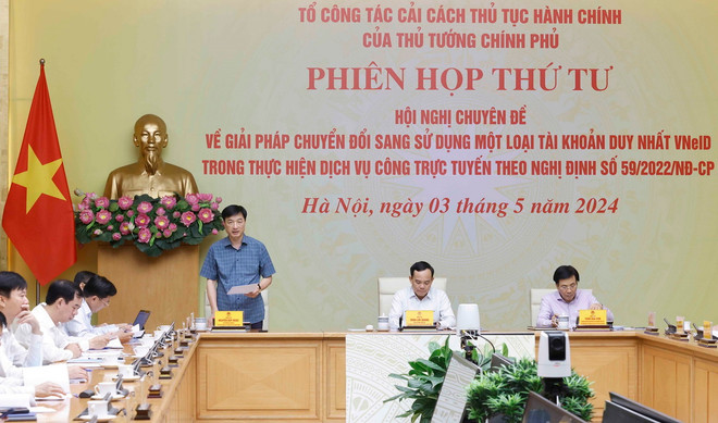 Thượng tướng Nguyễn Duy Ngọc, Thứ trưởng Bộ Công an, Tổ Phó Tổ công tác phát biểu. (Ảnh: Doãn Tấn/TTXVN) ttxvn_cong dich vu cong.jpg
