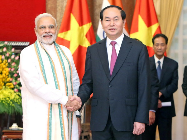 Chủ tịch nước Trần Đại Quang tiếp Thủ tướng Ấn Độ Narendra Modi ảnh 1