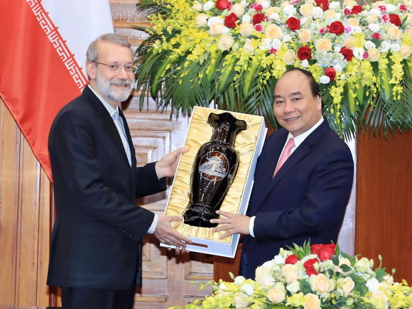 Thủ tướng Nguyễn Xuân Phúc tiếp Chủ tịch Quốc hội nước Cộng hòa Hồi giáo Iran Ali Ardeshir Larijani. (Ảnh: Thống Nhất/TTXVN) Việt Nam luôn coi trọng quan hệ hữu nghị truyền thống với Iran ảnh 3
