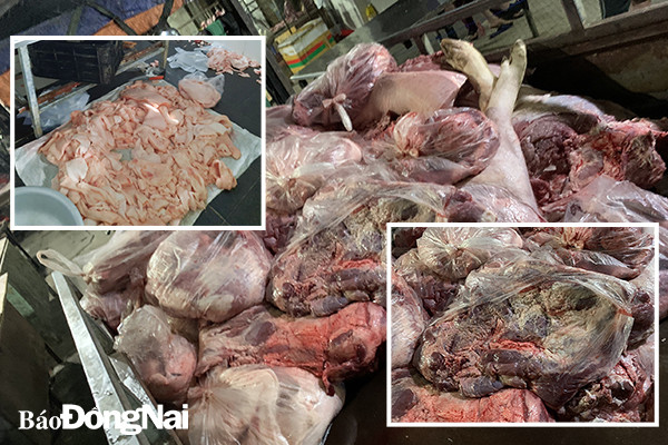 Đồng Nai: Phát hiện hơn hai tấn thịt lợn và nội tạng bốc mùi hôi ảnh 1