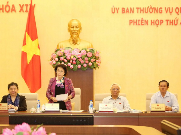 Chủ tịch Quốc hội Nguyễn Thị Kim Ngân phát biểu bế mạc phiên họp. (Ảnh: Phương Hoa/TTXVN) Phiên họp thứ 5 Ủy ban Thường vụ Quốc hội khóa XIV khai mạc tuần tới ảnh 1