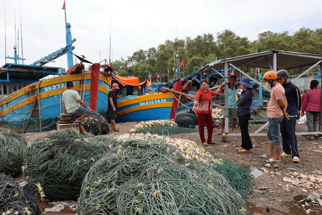 Nghề bẫy bạch tuộc bằng ốc chỉ khai thác được ở vùng lộng, nhưng theo quy định của giấy phép, đối với tàu trên 15m phải hành nghề tại vùng khơi. (Ảnh: Hoàng Nhị/TTXVN) ttxvn_tau ca Vung Tau1.jpg