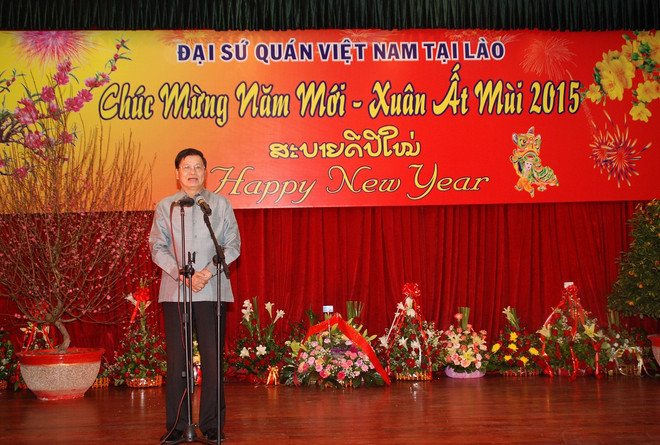 Đại sứ quán Việt Nam tại Lào tổ chức chiêu đãi mừng Xuân Ất Mùi ảnh 3