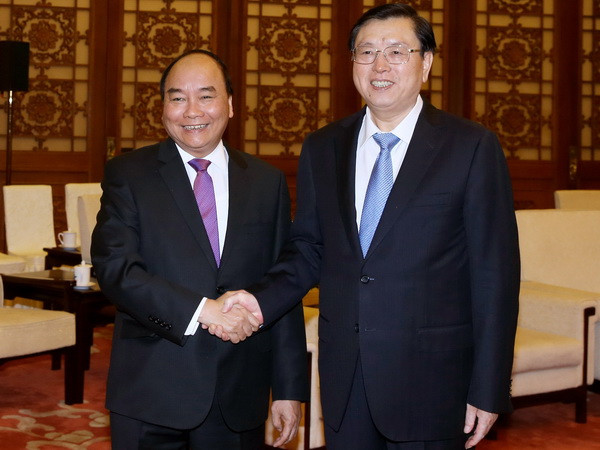 Thủ tướng Chính phủ hội kiến Ủy viên trưởng Nhân đại Trung Quốc ảnh 1