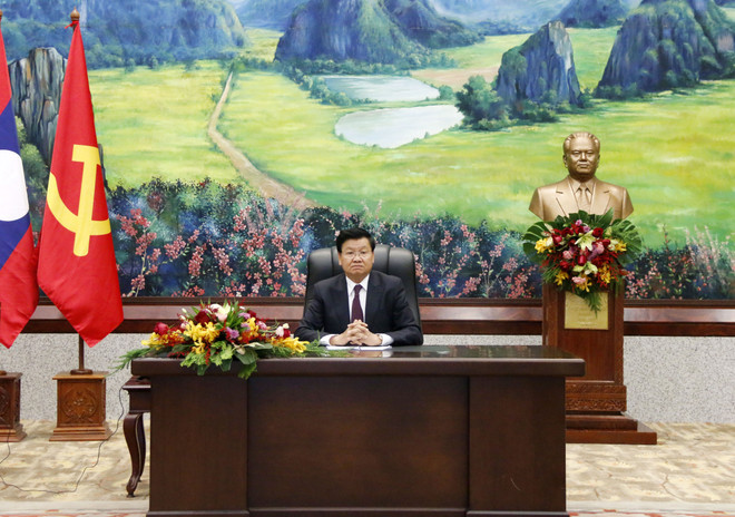 Tổng Bí thư Lào chúc mừng thành công của Đại hội Đảng lần thứ XIII ảnh 2
