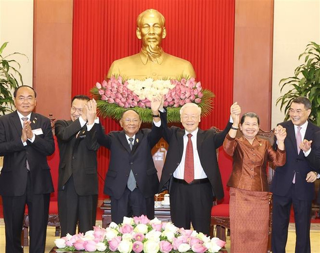 Chủ tịch Quốc hội Campuchia kết thúc chuyến thăm chính thức Việt Nam ảnh 1