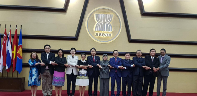 Các đại biểu tại cuộc họp. (Nguồn: Phái đoàn Việt Nam tại ASEAN) ASEAN-Hàn Quốc tiếp tục thúc đẩy hợp tác nhiều mặt trong tương lai ảnh 1