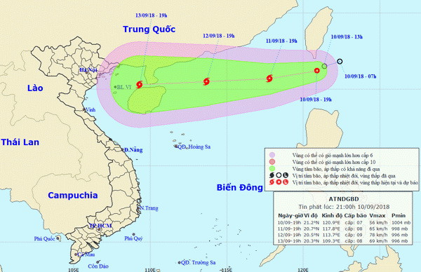 Sáng sớm 11/9, áp thấp nhiệt đới vào Biển Đông, mạnh lên thành bão ảnh 1