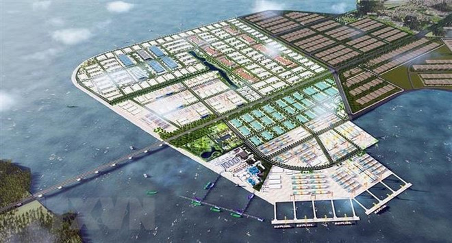 Phối cảnh dự án đầu tư xây dựng tuyến đê biển Nam Đình Vũ thuộc Khu kinh tế Đình Vũ-Cát Hải. (Ảnh: Hoàng Ngọc/TTXVN) Quy hoạch tổng thể Quốc gia - Cơ hội cho sự phát triển ảnh 3