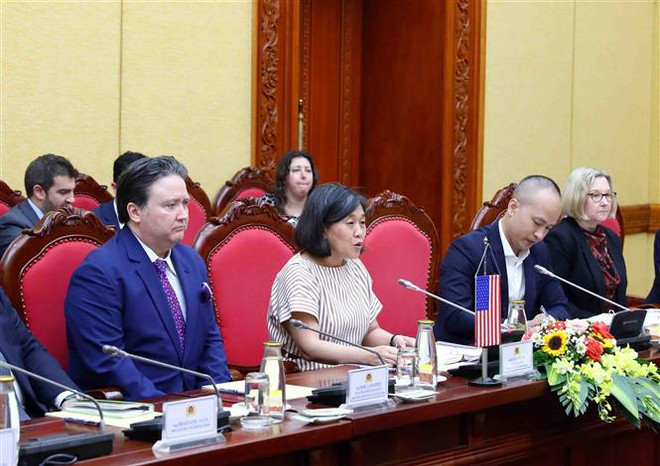 Bộ trưởng Tô Lâm tiếp Đại diện Thương mại Hoa Kỳ Katherine Tai ảnh 3