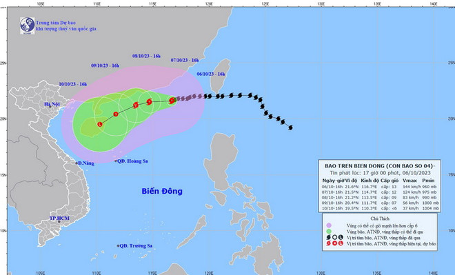 Bão số 4 cách Hong Kong khoảng 290km về phía Đông Đông Nam ảnh 1