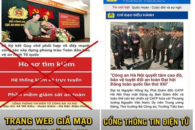 Công an Hà Nội khuyến cáo người dân không truy cập vào trang web giả ảnh 1