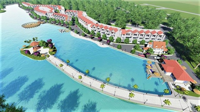 Hình ảnh minh họa tự vẽ của dự án "ma" Golden Lake để bà Hường thu tiền, chiếm đoạt hơn 60 tỷ đồng. (Nguồn: laodong.vn) Lừa bán đất tại dự án “ma” Golden Lake, chiếm đoạt hơn 60 tỷ đồng ảnh 1