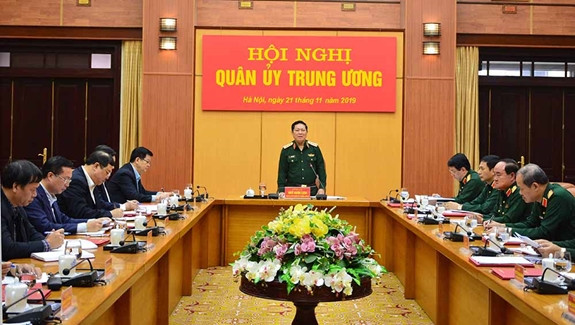 Đại tướng Ngô Xuân Lịch chủ trì hội nghị. (Nguồn: qdnd.vn) Thường vụ Quân ủy Trung ương kiểm điểm công tác lãnh đạo năm 2019 ảnh 1
