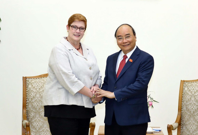 Thủ tướng Nguyễn Xuân Phúc tiếp Bộ trưởng Ngoại giao Australia Marise Payne. (Ảnh: Thống Nhất/TTXVN) Thủ tướng Nguyễn Xuân Phúc tiếp Bộ trưởng Ngoại giao Australia ảnh 1