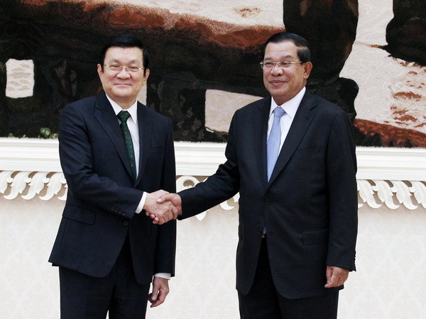 Chủ tịch nước Trương Tấn Sang tiếp các lãnh đạo Campuchia ảnh 1