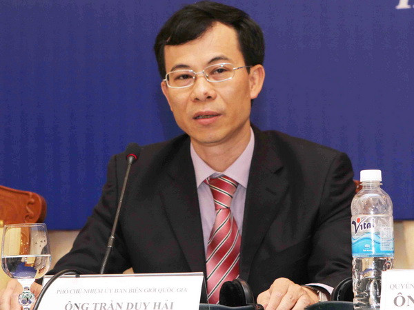 Ông Trần Duy Hải, Phó Chủ nhiệm Ủy ban Biên giới Quốc gia, tại cuộc họp báo. (Ảnh: Phương Hoa/TTXVN) Trung Quốc bóp méo công thư của cố Thủ tướng Phạm Văn Đồng ảnh 1