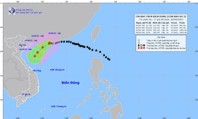 Bão số 3 giảm cấp, từ chiều tối 2/9 đề phòng thời tiết nguy hiểm ảnh 1
