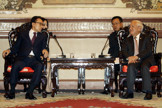 Ông Lê Hoàng Quân tiếp cựu Tổng thống Hàn Quốc Lee Myung Bak ảnh 1