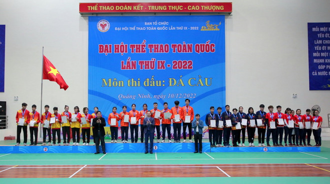 Đồng Tháp đứng đầu bảng môn đá cầu tại Đại hội Thể thao toàn quốc 2022 ảnh 1