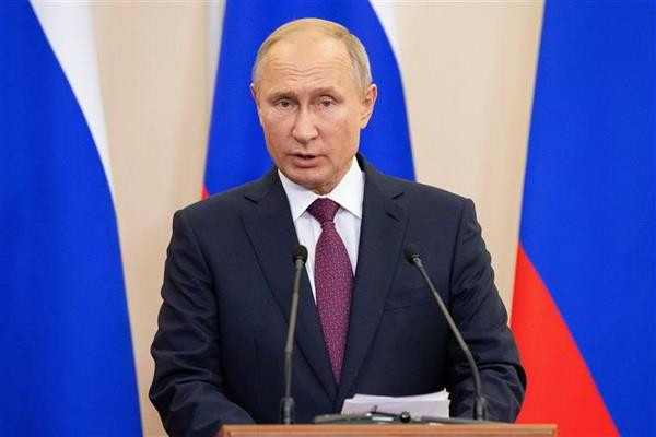 Tổng thống Nga Vladimir Putin. (Nguồn: AFP/TTXVN) Thượng đỉnh Nga-Triều: Tổng thống Putin đến địa điểm diễn ra hội nghị ảnh 1
