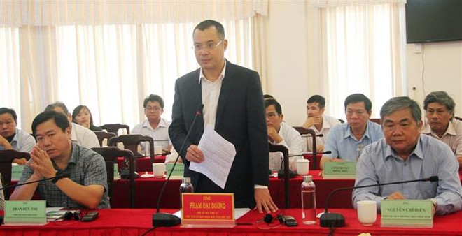Ông Phạm Đại Dương, Chủ tịch UBND tỉnh Phú Yên phát biểu. (Ảnh: Xuân Triệu/TTXVN) Phú Yên cam kết sẽ là đối tác địa phương tin cậy của WB ảnh 2