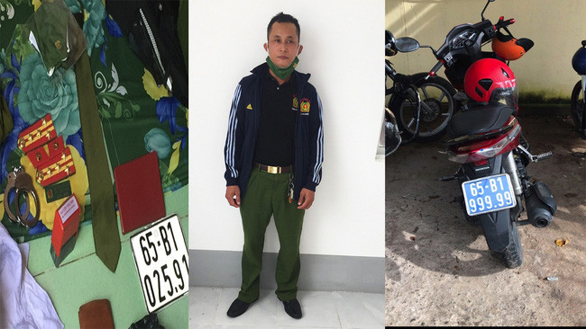 Cần Thơ: Giả danh công an, đi xe biển xanh 'ngũ quý' giả ảnh 1