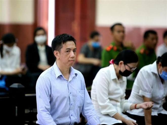 Bị cáo Võ Mạnh Cường kháng cáo xin giảm nhẹ hình phạt. (Ảnh: Thành Chung/TTXVN) Tòa phúc thẩm giữ nguyên mức án sơ thẩm vụ VN Pharma ảnh 2
