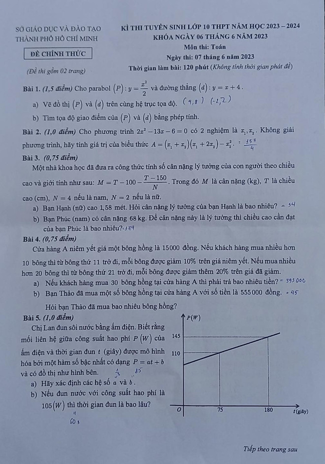 Thành phố Hồ Chí Minh phản hồi về đề thi môn Toán vào lớp 10 công lập ảnh 2