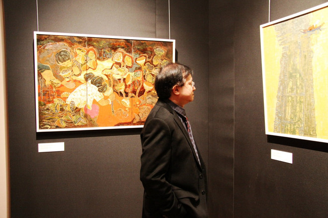 [Photo] Những bức tranh sơn mài tuyệt đẹp tại triển lãm ở Nga ảnh 5