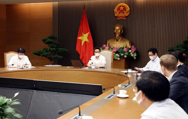 Phó Thủ tướng Vũ Đức Đam họp với các DN về chiến lược vaccine ảnh 1