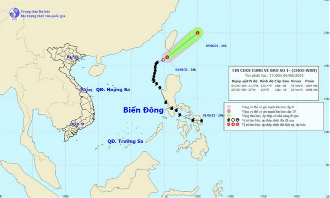 Ấp thấp nhiệt đới tiếp tục suy yếu thêm và đi ra ngoài Biển Đông ảnh 1