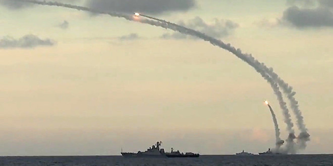 Nga đang triển khai 2 tàu chiến trang bị tên lửa hành trình Kalibr tới Địa Trung Hải. (Nguồn: missiledefenseadvocacy.org) Nga triển khai tàu chiến trang bị tên lửa hành trình tới gần Syria ảnh 1