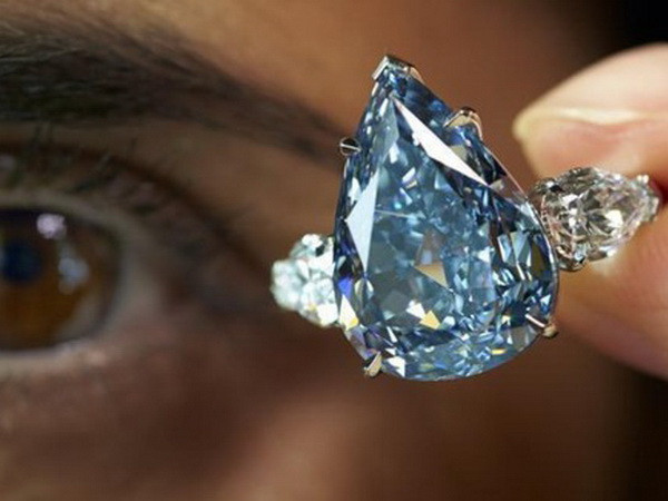 Viên kim cương The Blue. (Nguồn: Reuters) 24 triệu USD cho viên kim cương xanh lớn nhất thế giới ảnh 1