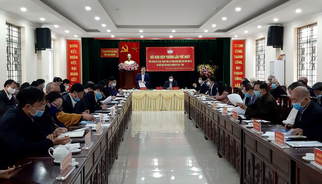 Ông Phạm Hoàng Sơn, Phó Bí thư Thường trực Tỉnh ủy, Chủ tịch HĐND tỉnh, Phó Trưởng Ban Chỉ đạo, Chủ tịch Ủy ban bầu cử tỉnh Thái Nguyên phát biểu tại Hội nghị. (Ảnh: Thu Hằng/TTXVN) Thái Nguyên thống nhất cơ cấu người ứng cử đại biểu Quốc hội, HĐND ảnh 1