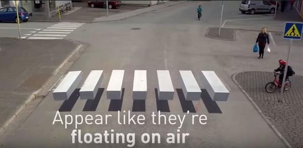 Kẻ đường hình khối 3D giúp người đi bộ an toàn hơn ảnh 1