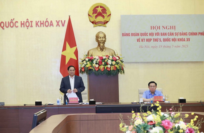 Thủ tướng Phạm Minh Chính phát biểu. (Ảnh: Doãn Tấn/TTXVN) Kỳ họp thứ 5 có nội dung lớn, khó và nhạy cảm liên quan đến đất đai ảnh 3