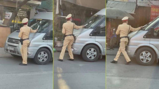 Hà Nội: Phạt tài xế cố tình nhấn ga đẩy chiến sỹ Cảnh sát giao thông ảnh 1