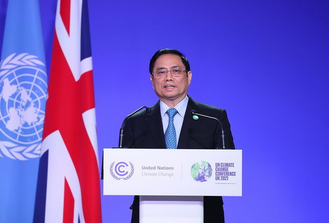 Thủ tướng Phạm Minh Chính phát biểu tại Hội nghị COP26. (Ảnh: Dương Giang/TTXVN) Chuyên gia nước ngoài đánh giá cao cam kết của Việt Nam tại COP26 ảnh 2