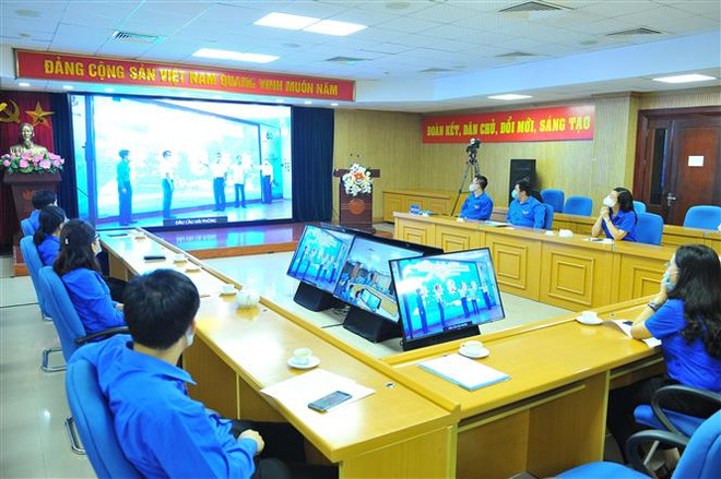 Quang cảnh lễ phát động trực tuyến. (Ảnh: Minh Đức/TTXVN) Hướng tới kỷ niệm 60 năm Ngày mở Đường Hồ Chí Minh trên biển ảnh 2