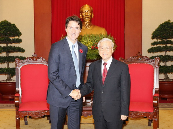 Tổng Bí thư Nguyễn Phú Trọng tiếp Thủ tướng Canada Justin Trudeau ảnh 1