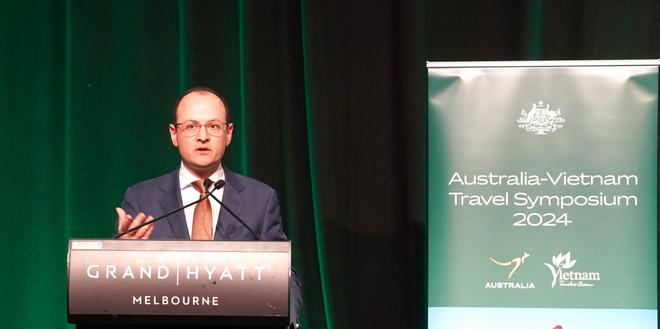 Ông Raff Ciccone - Thành viên Thượng viện Australia - phát biểu tại sự kiện. (Ảnh: Thanh Tú/TTXVN) ttxvn_1806_Raff Ciccone.jpg