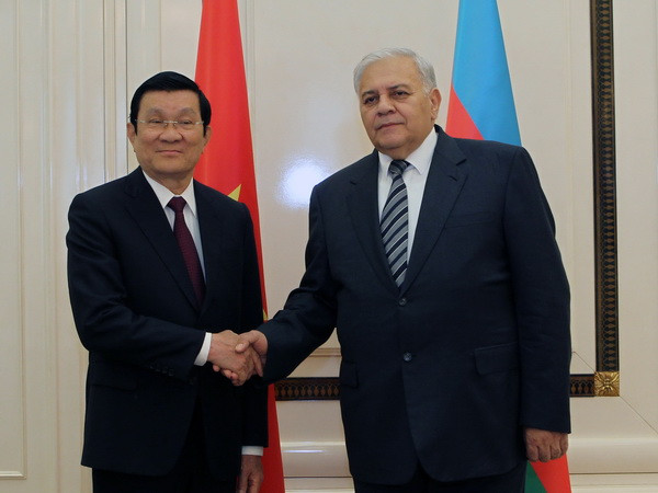 Chủ tịch nước Trương Tấn Sang gặp Chủ tịch Quốc hội Azerbaijan ảnh 1