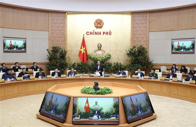 Thủ tướng Nguyễn Xuân Phúc phát biểu khai mạc phiên họp. (Ảnh: Thống Nhất/TTXVN) Nghị quyết Phiên họp Chính phủ thường kỳ tháng 1 năm 2020 ảnh 1