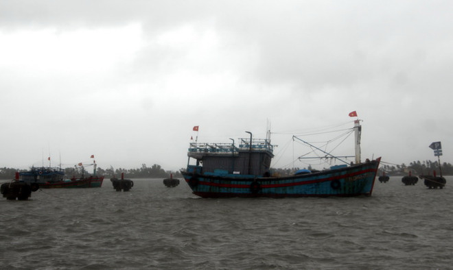 Tàu, thuyền đã neo đậu chắc chắn, đảm bảo không bị va đập khi bão đổ bộ. (Ảnh: Phước Tuệ/TTXVN) Khẩn trương khắc phục hậu quả bão số 5, chủ động ứng phó mưa lũ ảnh 1