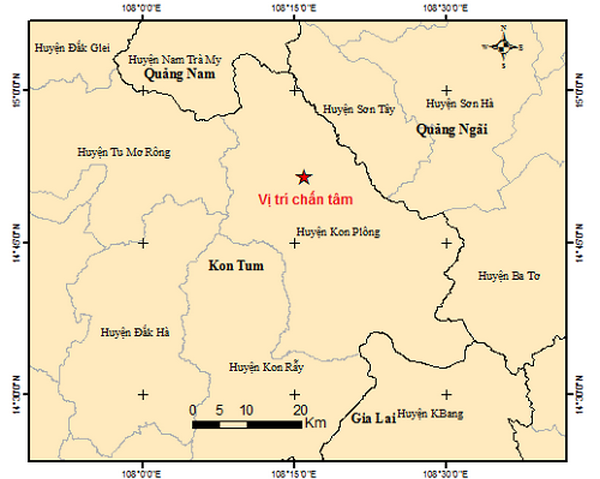 Kon Tum: Huyện Kon Plông lại xảy ra động đất độ lớn 3,7 ảnh 1