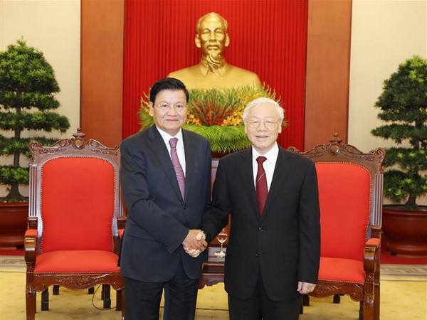 Tổng Bí thư Nguyễn Phú Trọng tiếp Thủ tướng Lào Thongloun Sisoulith ảnh 1
