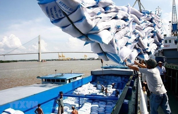 Bốc xếp gạo xuất khẩu. (Ảnh: TTXVN) Bộ Ngoại giao nói về Việt Nam hợp tác với Thái Lan để tăng giá gạo ảnh 1